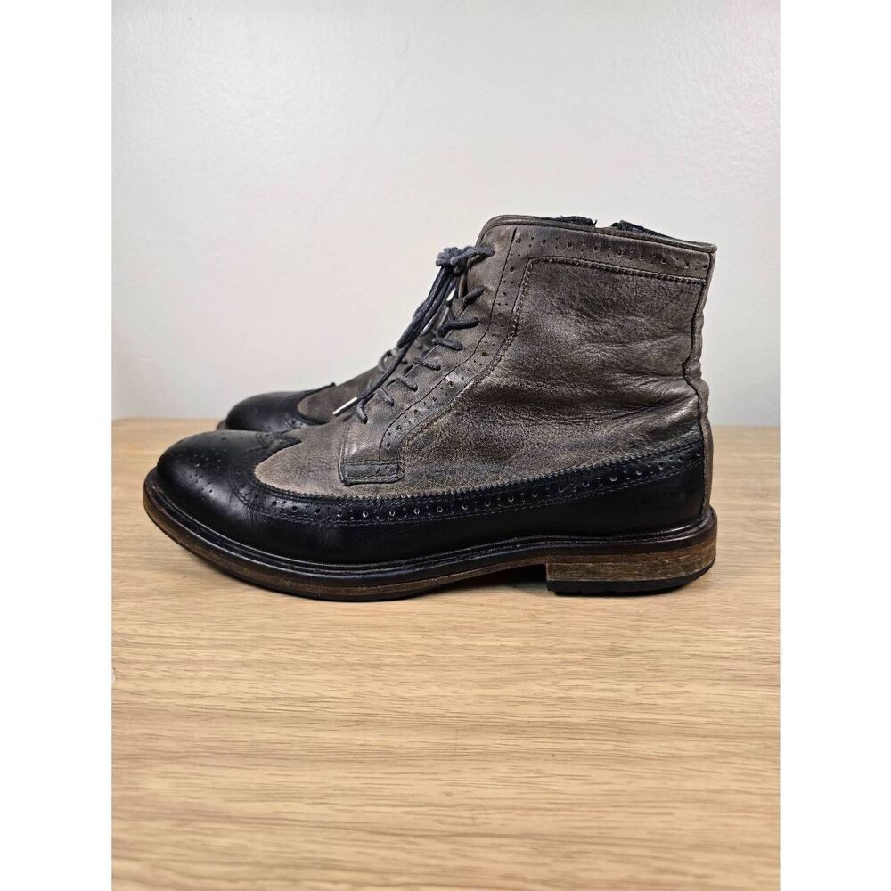 All Saints Brouge Boots Men’s Size 10.5 EU 44 Leather Brown Black